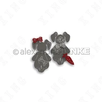 rabbit front and back new metal cutting dies scrapbook diary decoration stencil embossing template diy greeting card handmade