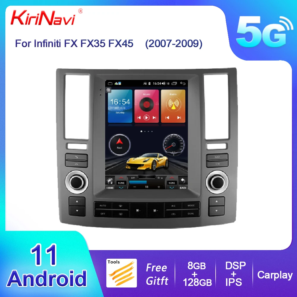 KiriNavi Vertical Screen Android 11 Car Radio For Infiniti FX FX35 FX45 2003-2009 Auto GPS Navigation DVD Player Stereo DSP 4G