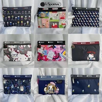 sanrio kawaii hello kitty snoopy lesportsac womens bag cartoon waterproof cosmetic bag storage bag coin purse key case clutch