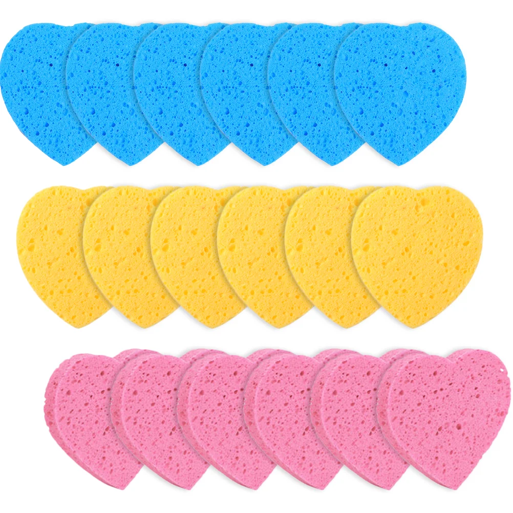 

Sponge Face Facial Compressed Makeup Removal Cleansing Spa Skin Pad Exfoliating Wash Skincare Cellulose Dead Beauty Heart