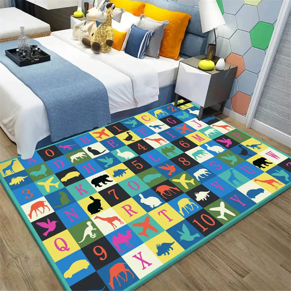 

Dinosaur Carpet Cartoon Children Carpet Door Mat Floor Carpet Family Living Room Flannel Anti-slip Carpet Girls Room Rug