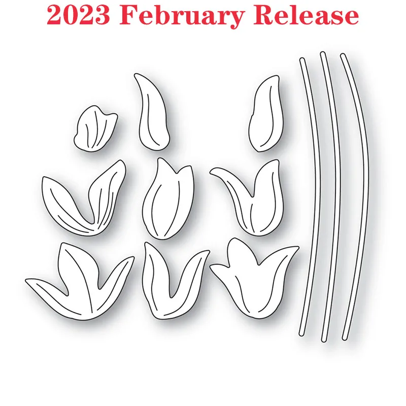 

Tulips February 2023 Release Metal Cutting Dies Diy Scrapbooking Photo Album Decorative Embossing Papercard Crafts