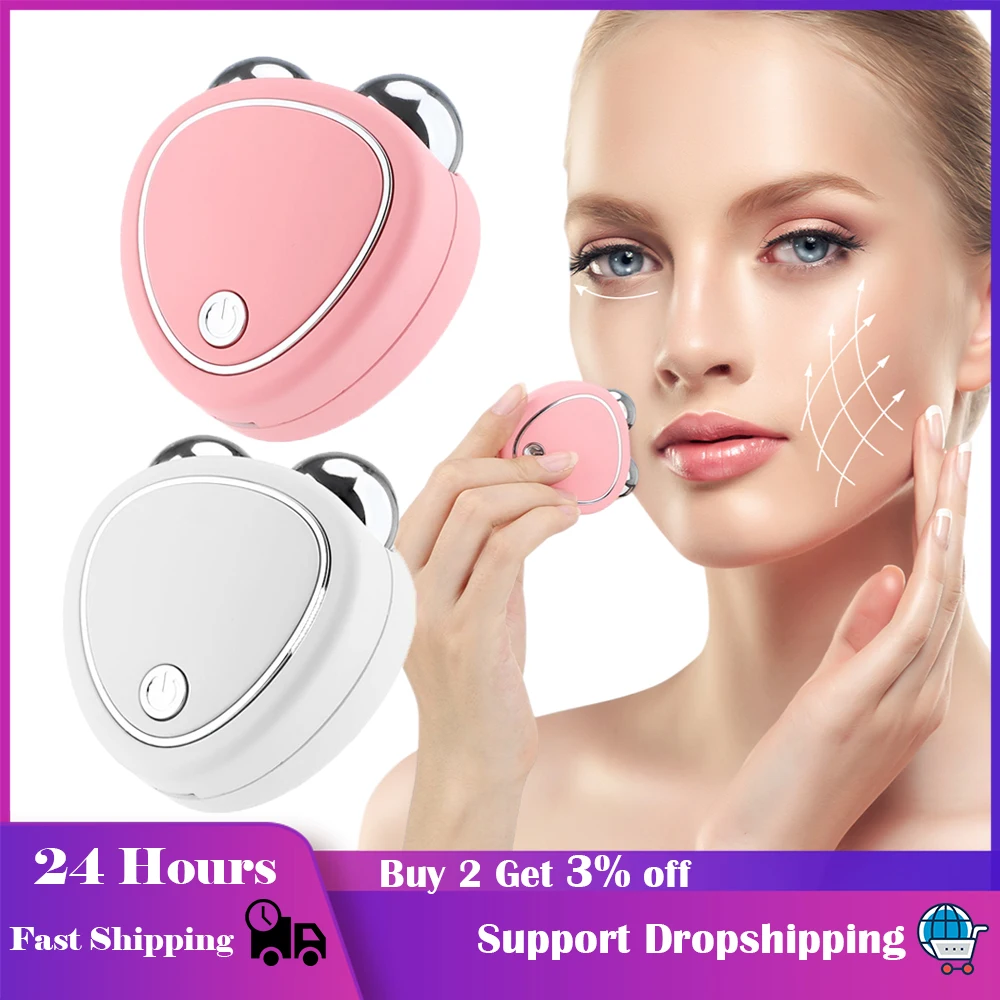 

EMS Microcurrent Facial Massager Face Lift Machine Roller Skin Tightening Rejuvenation Facial Wrinkle Remover Beauty Device Tool