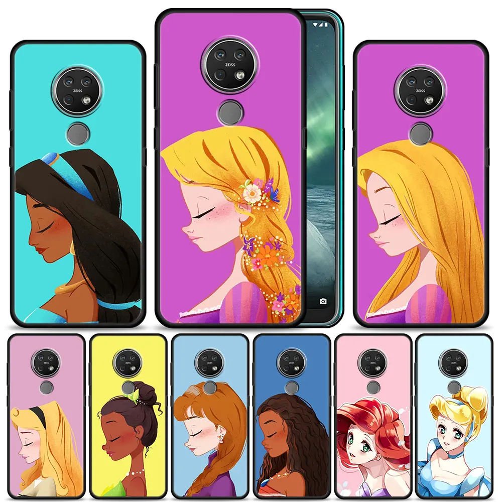 

Case Cover for Nokia G10 G20 G11 G21 G50 5.4 7.2 C20 C21 C30 X20 XR20 X10 3.4 Shell Capinha Armor Disney Princess Silhouette