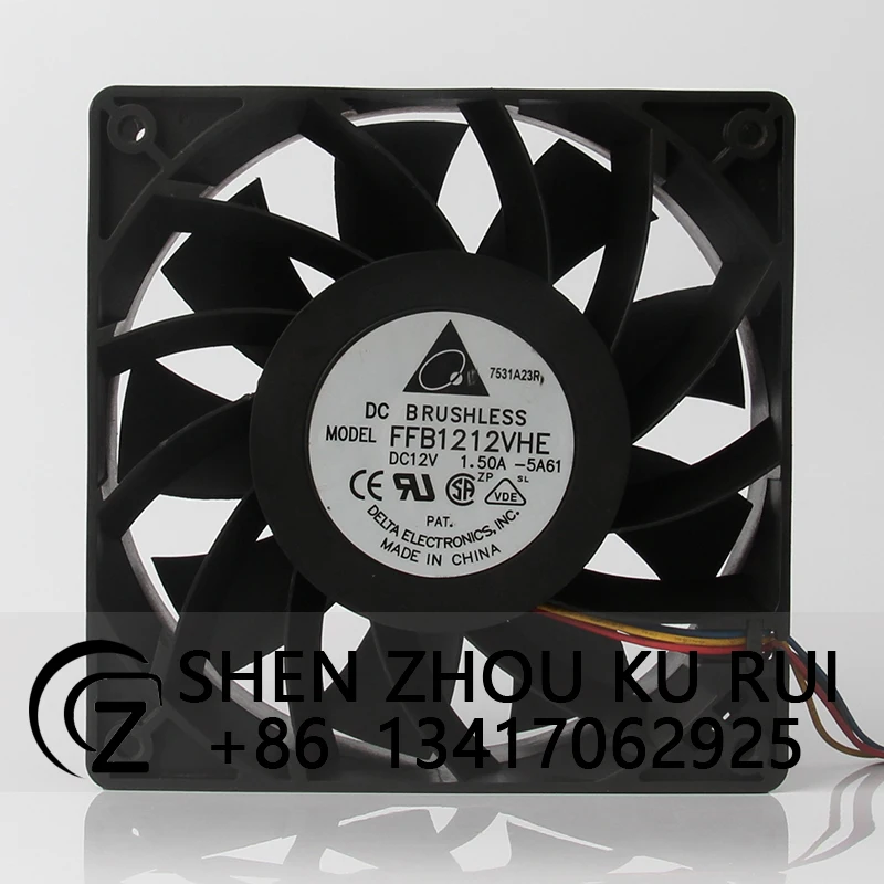 FFB1212VHE вентилятор охлаждения для DELTA DC12V 1.50A EC AC 120x120x38 мм 12 см 12038 ШИМ контроль скорости осевой потока вентиляции центробежный
