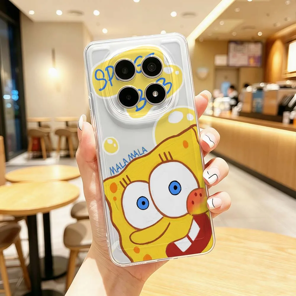 Мультяшный милый чехол с Спанч Бобом для Xiaomi POCO X7 X6 X5 F7 F6 F5 F4 M8 M6 C85 C71 Pro, прозрачный защитный чехол для телефона. (art.: 3920dce83ef54) - 3920dce83ef54