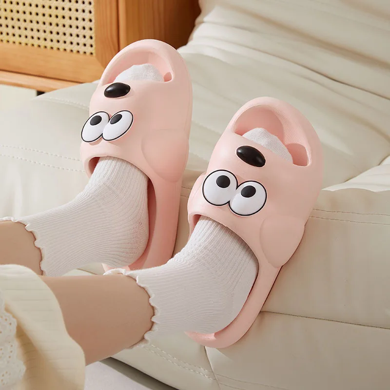 Cute Dog Home Slipper for Women 2023 Summer Spring Kawaii Cartoon Animals Flip Flops Female Casual Shoes EVA Light Sandals