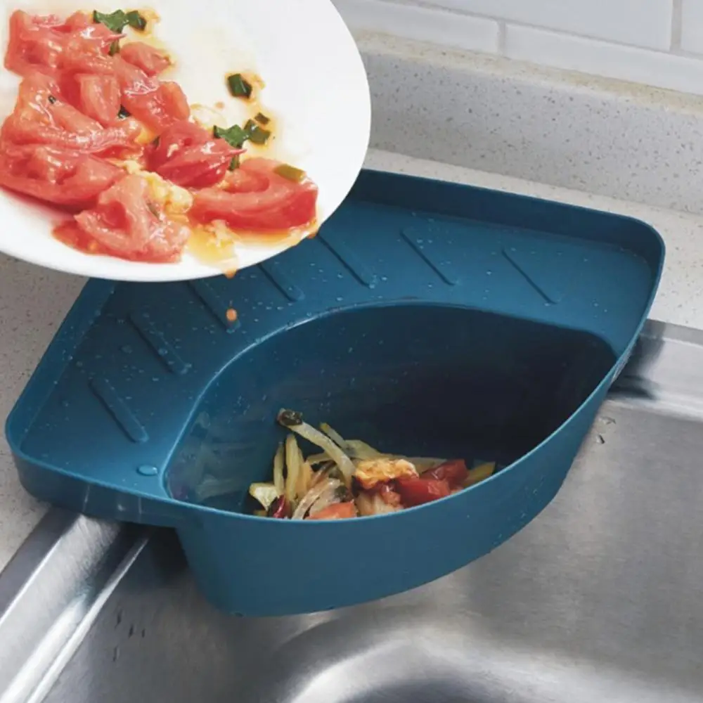 

Kitchen Sink Drain Basket Plastic Triangle Food Vegetables Peel Egg Filter Storage Organizer Kitchen Shelf Rack Drainier