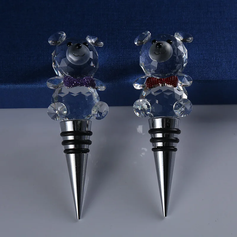 Изысканный Лебедь медведь пробка для бутылки вина креативная стеклянная