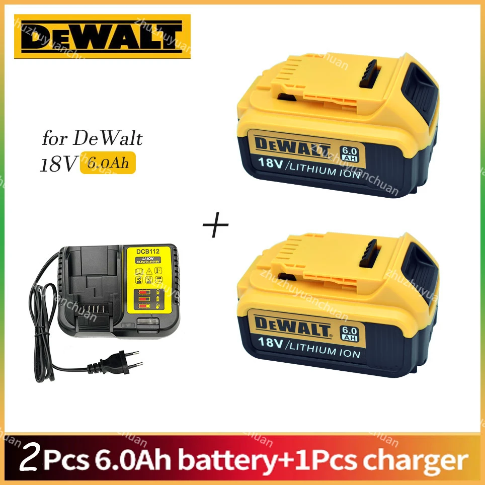 18V 5Ah 6Ah Lithium Battery for DeWalt power Tools DCB184 DCB200 rechargeable electric tool set 20v 6000mah Battery+charger