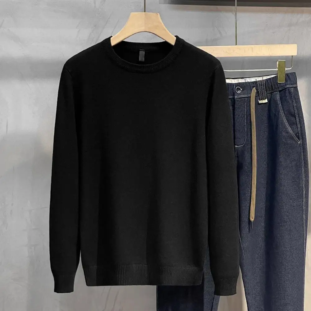 

Sweater Pullover Elastic Warm Basic Spring Sweater Men Autumn Sweater for Daily Wear