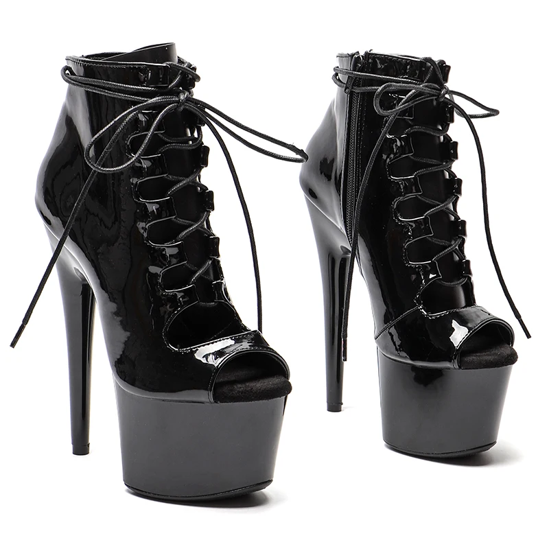 Сапоги Leecabe из лакированной кожи на платформе и высоком каблуке 17 см/7 дюймов