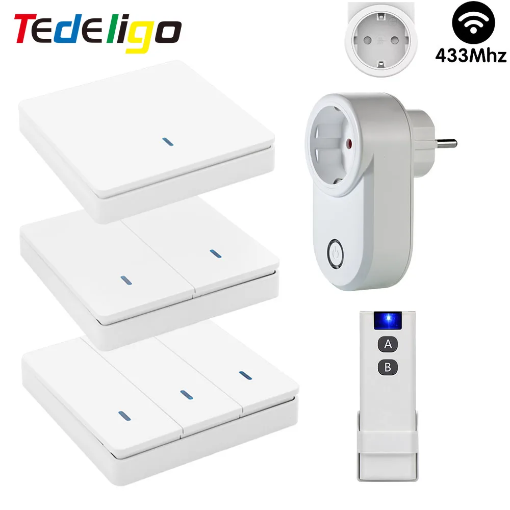 220 В розетка с дистанционным управлением переключатель 433 МГц вилка и