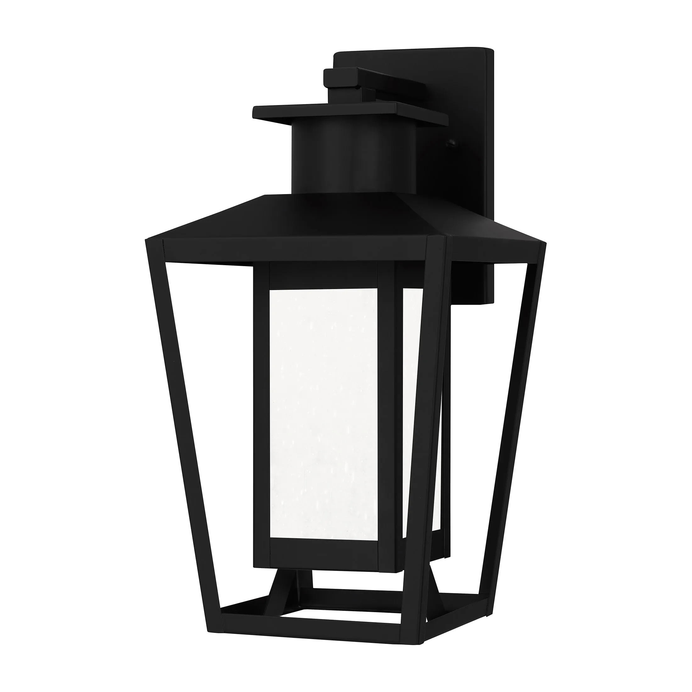 

1-Light Matte Black Outdoor Wall Lantern Free shipping