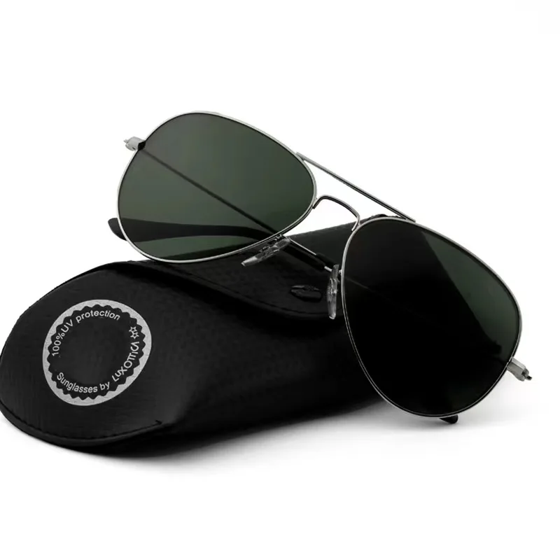 3026 sunglasses RB glass material sunglasses dark green men's and women's anti-ultraviolet driving toad glasses 3025