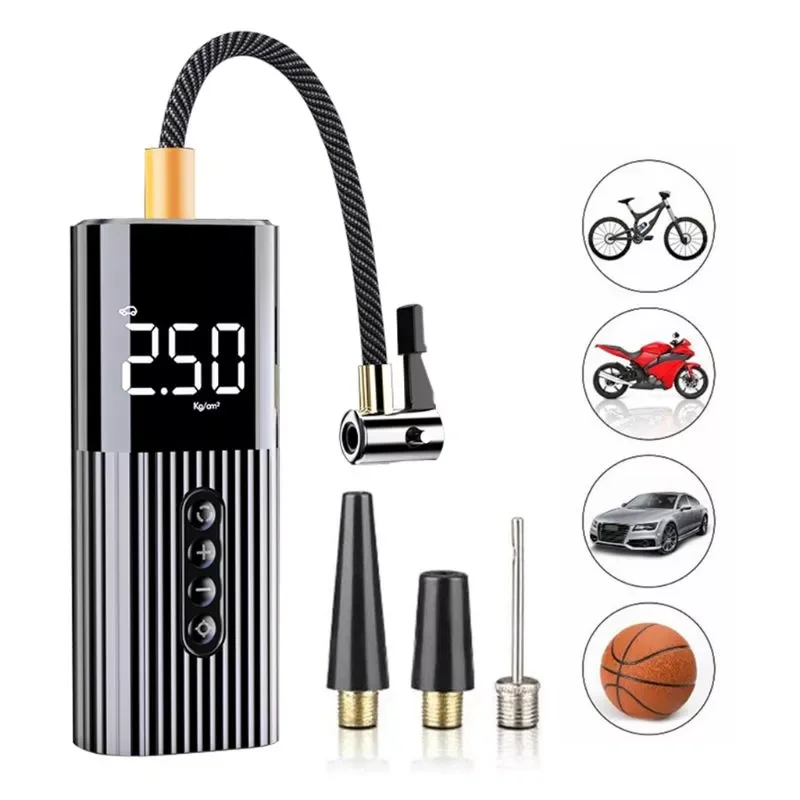 M68B Inflatable Pump Mini Portable Air Compressor with LED Lighting Tyre Inflator for Car Bicycle Ball enlarge