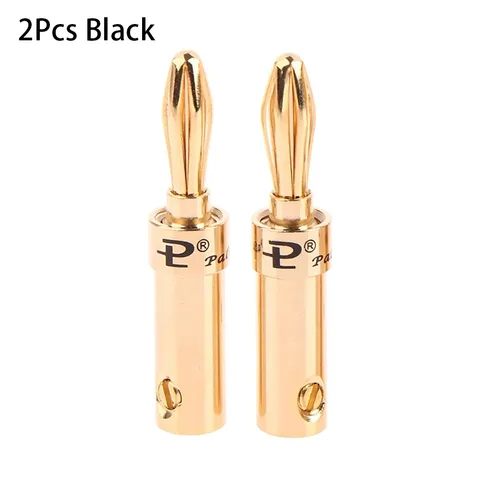 2 шт. черные и красные позолоченные медные банановые разъемы для динамиков