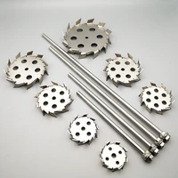 1pcs lab dia 50mm to 180mm 304 stainless steel saw tooth type dispersion stir plate with diversion holestirrer rod with nut
