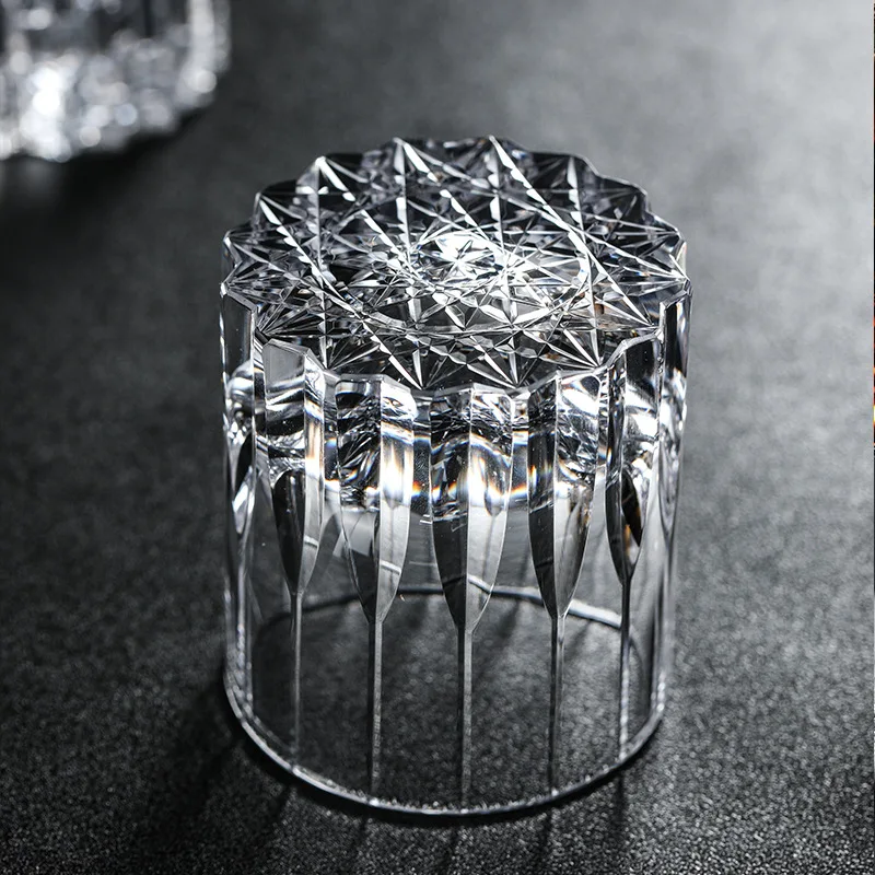 Фото Высококачественный Edo Kiriko Crystal Asterism Lowball Highball Стакан для виски Ручная резка Фигурка звездообразования Виски Чашка для напитков с водой Винное стекло №1