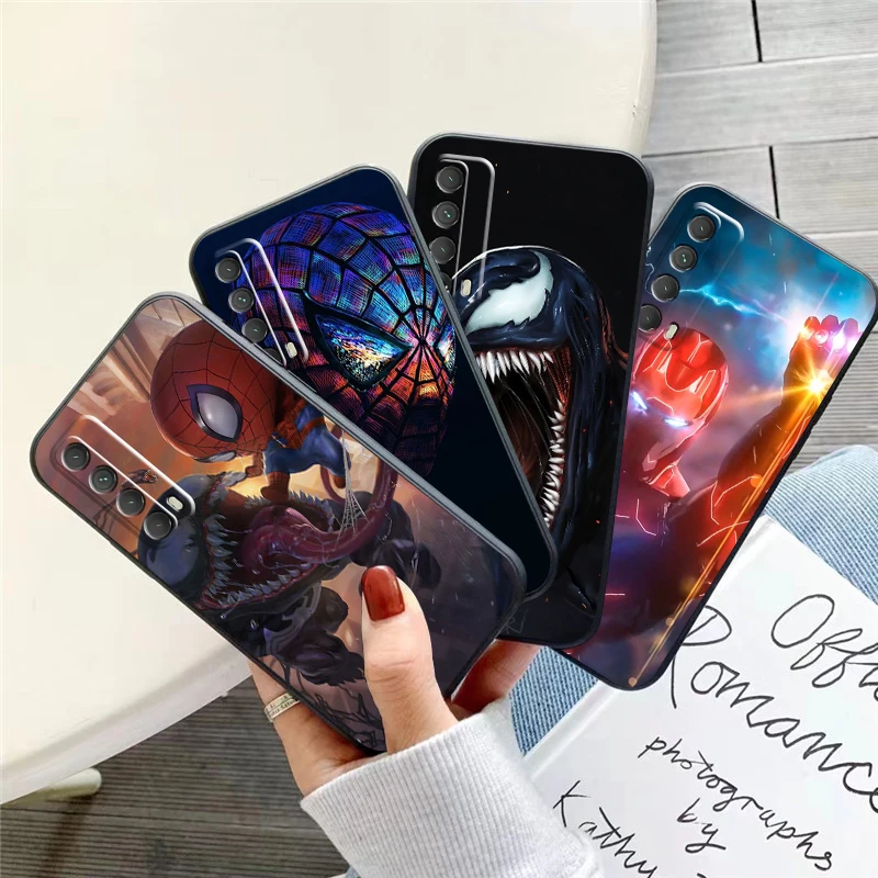 

Marvel Luxury Cool Phone Case For Huawei P Smart Z 2019 2021 P20 P20 Lite Pro P30 Lite Pro P40 P40 Lite 5G Liquid Silicon Soft