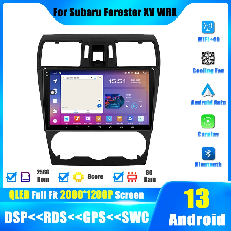 

For Subaru Forester XV WRX 2012-2015 Android 13 Car Radio Player Video Multimedia Navigation Stereo GPS 4G LTE IPS DSP Head Unit