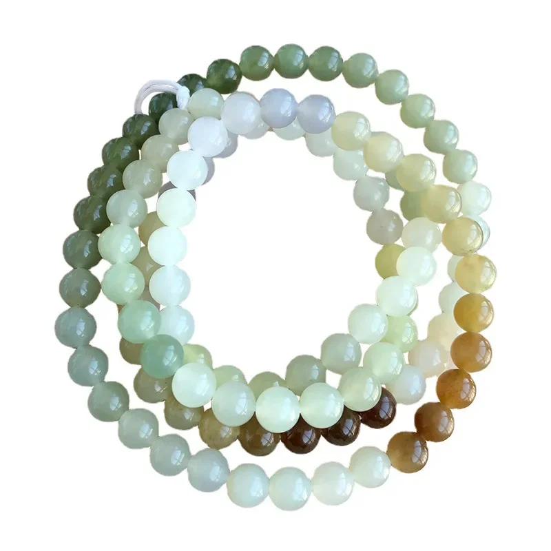 Браслет из натуральных нефритовых бусин Duobao 6 мм постепенное изменение цвета