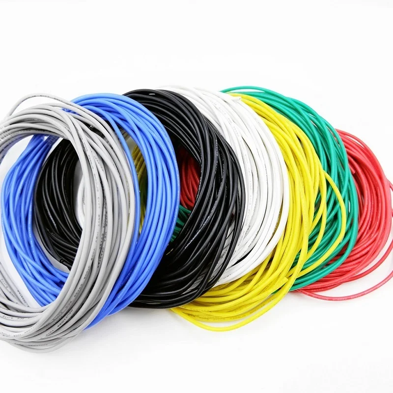 Фото Медный провод, мягкий силикон, 32 30, 28, 26, 24 AWG, UL3239, изолированный, 3 кВ, гибкий электронный кабель для светодиодного освещения «сделай сам» №5