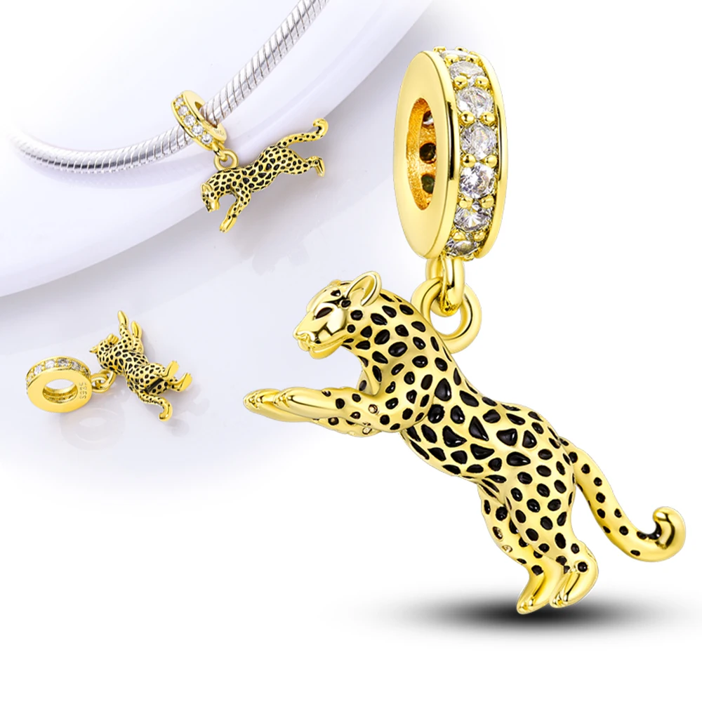 

Бусина-Шарм золотого цвета из серебра 925 пробы, подходит для оригинального брендового браслета, ожерелья, подвески «сделай сам» для изготовления ювелирных изделий