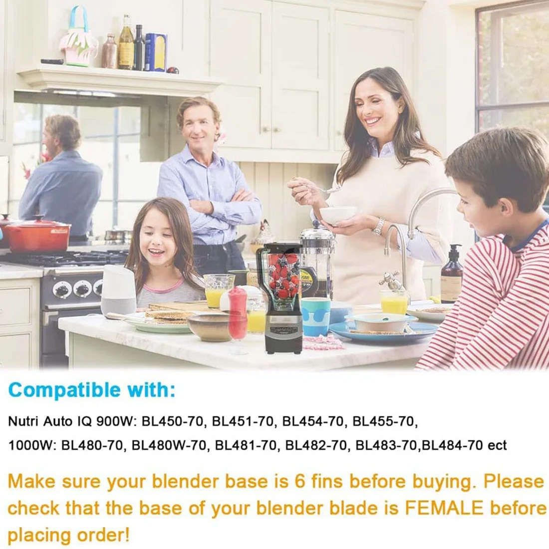 Запасные части для блендера Ninja с 6 ребрами Nutri Auto IQ BL450-70 BL451-70 BL454-70 BL455-70