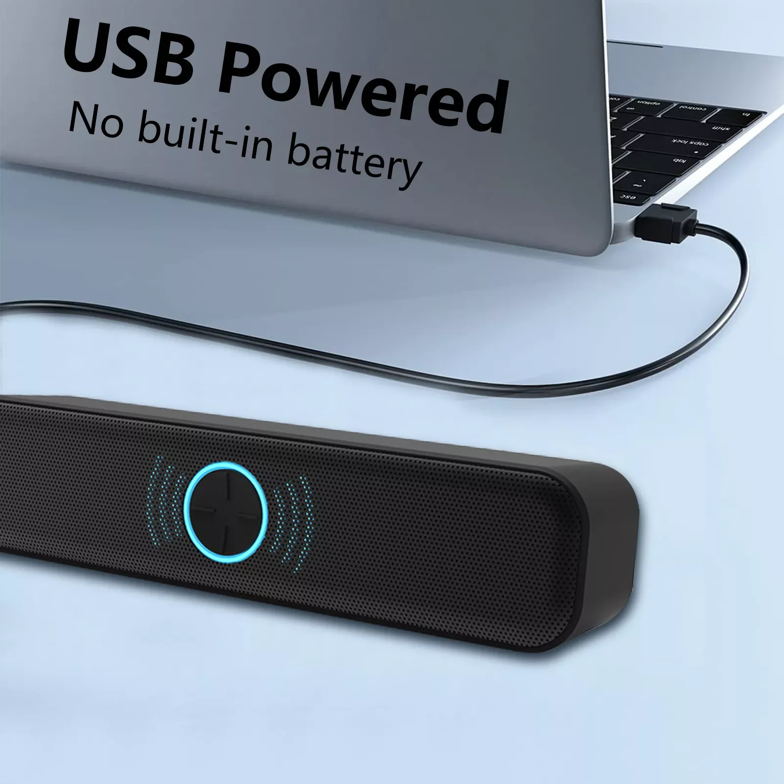 

Computer Soundbar Speakers Desktop Soundbar Plug And Play USB Powered Computer Speakers Powerful Stereo 3D Sound For