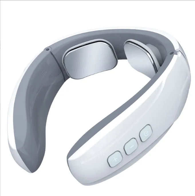 

New Neck Massager Heating Relieve Neck Pain Health Care Relaxation EMS Acupoint Lymphatic Massager Device Neck Stretcher Tools