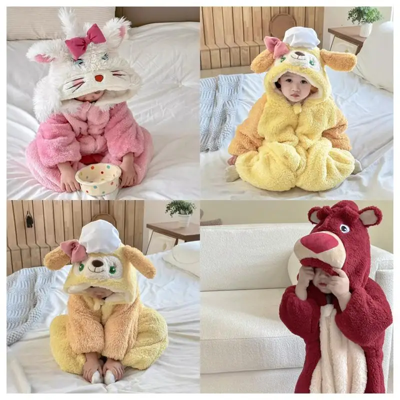 Аниме мультфильм Дисней серии Lotso Marie Cat плотные плюшевые детские пижамы Kawaii