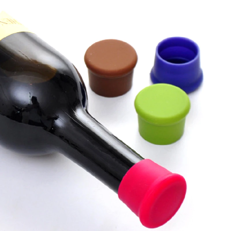 

Sale 1PC Fresh Cover Household Food New Seal Preservation Silica Gel Cork Candy Colors Wine Bottle Cap Durable