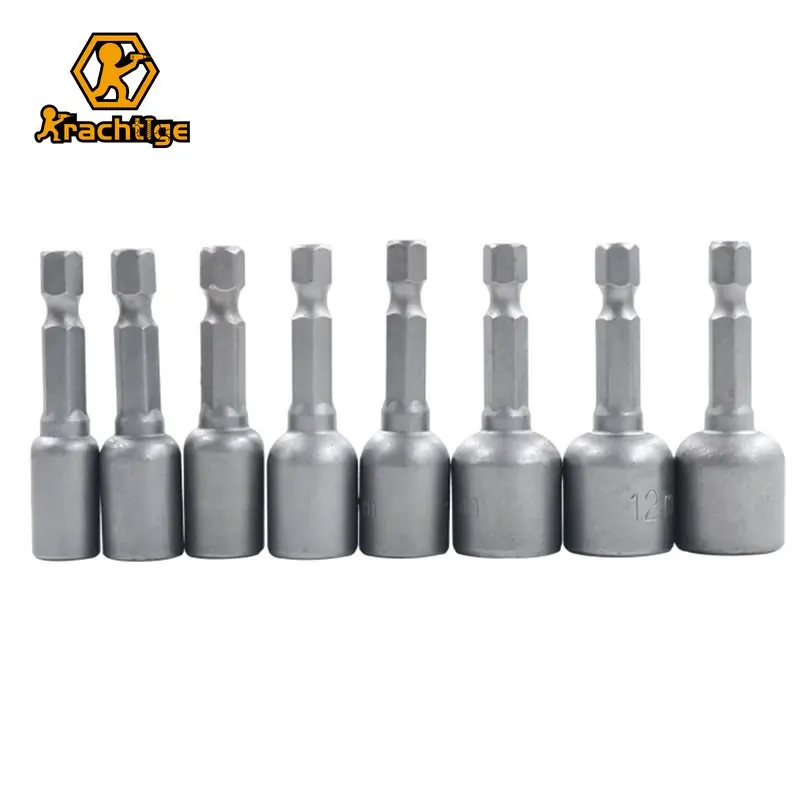 

Krachtige 8Pcs 48mm Air Screwdriver Socket Head Hexagonal Wrench Electric Drill Electric Screwdriver Bit Magnetic 6-13mm