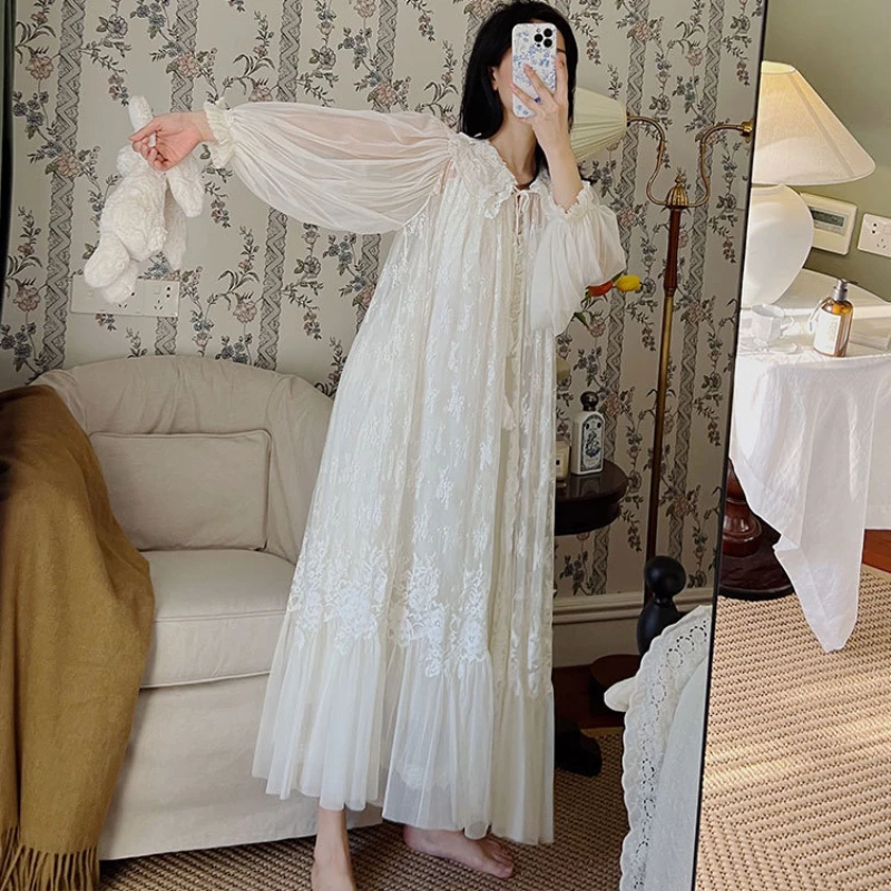 Винтажные ночные рубашки в викторианском стиле кружевное платье с вышивкой