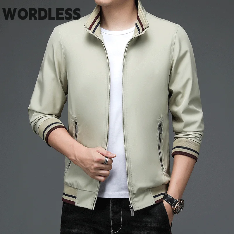 

Spring Autumn Men's Bomber Jackets Casual Male Outwear Windbreaker Stand Collar Jacket Mens Baseball Slim Business Coats M-4XL
