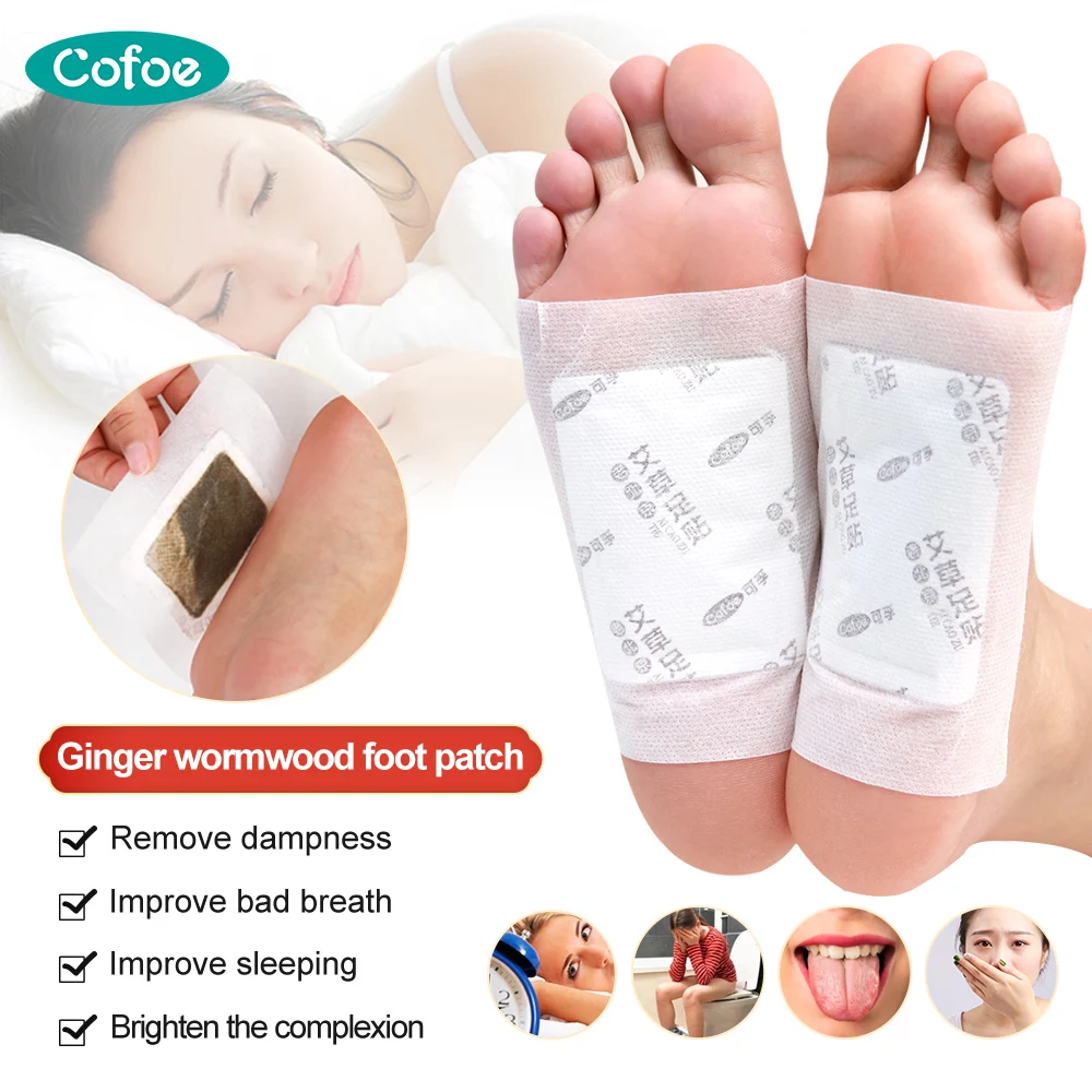 

Cofoe detox foot patch With Adhesive Improve Sleep for feet pads Dispel Dampness Wormwood/Ginger foot patch Foot Care tool