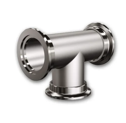 Фото Kf40 Kf50 Колено тройника KF SS304 Фитинг для вакуумной трубы высокого давления ISO-K Стандартные Y-образные фитинги для санитарных труб KF Фланцевые фитинги №1