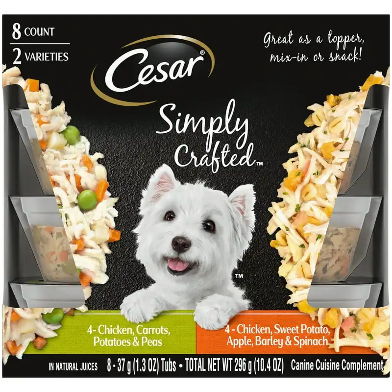 

CRAFTED Adult Wet Dog Food Cuisine Complement Variety Pack, Chicken, Carrot, Potato & Peas, & Chicken, Sweet Potato, , Barley &