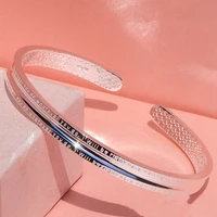 s999 sterling silver ladies bangle open concave two british jewelry simple versatile boutique luxury gift wholesale