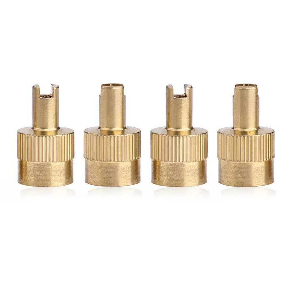 

10 X Slotted Head Valve Stem Caps Deflate Tire With Slotted Head Cap With Valve Core Remover Copper Car Tire Valve Cap Valve Cap