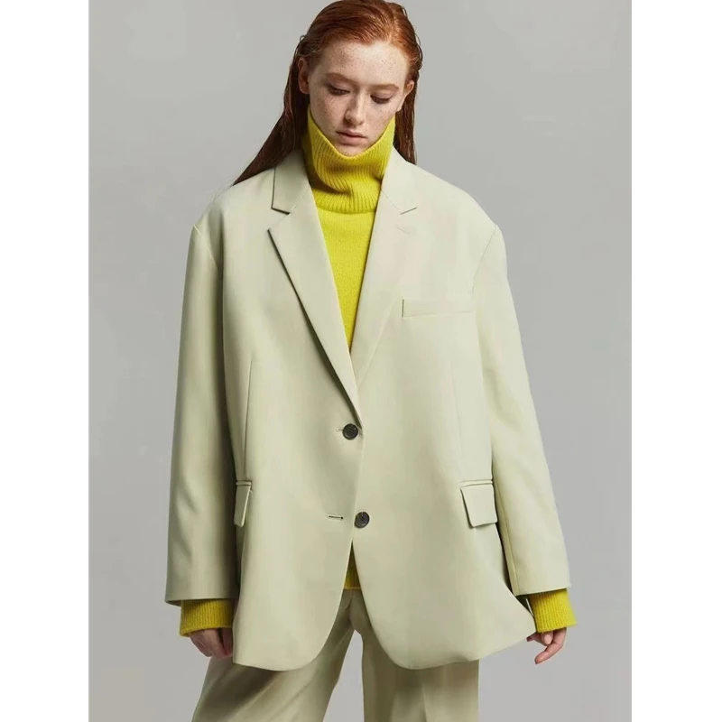 Fr@nkieShop Blazer 2022 New Autumn/Winter American oversize two button split commuter fashion Suit Coat