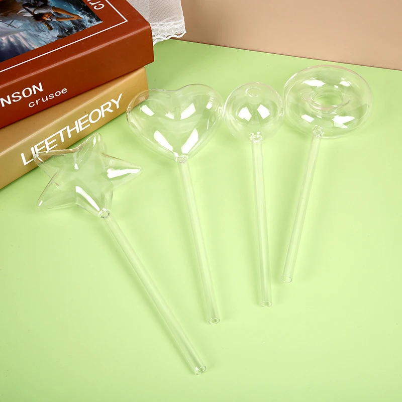 

Creative Geometric Glass Watering Device Five-pointed Star Love Flower Plant Waterer Automatic Watering Home Garden Supplies