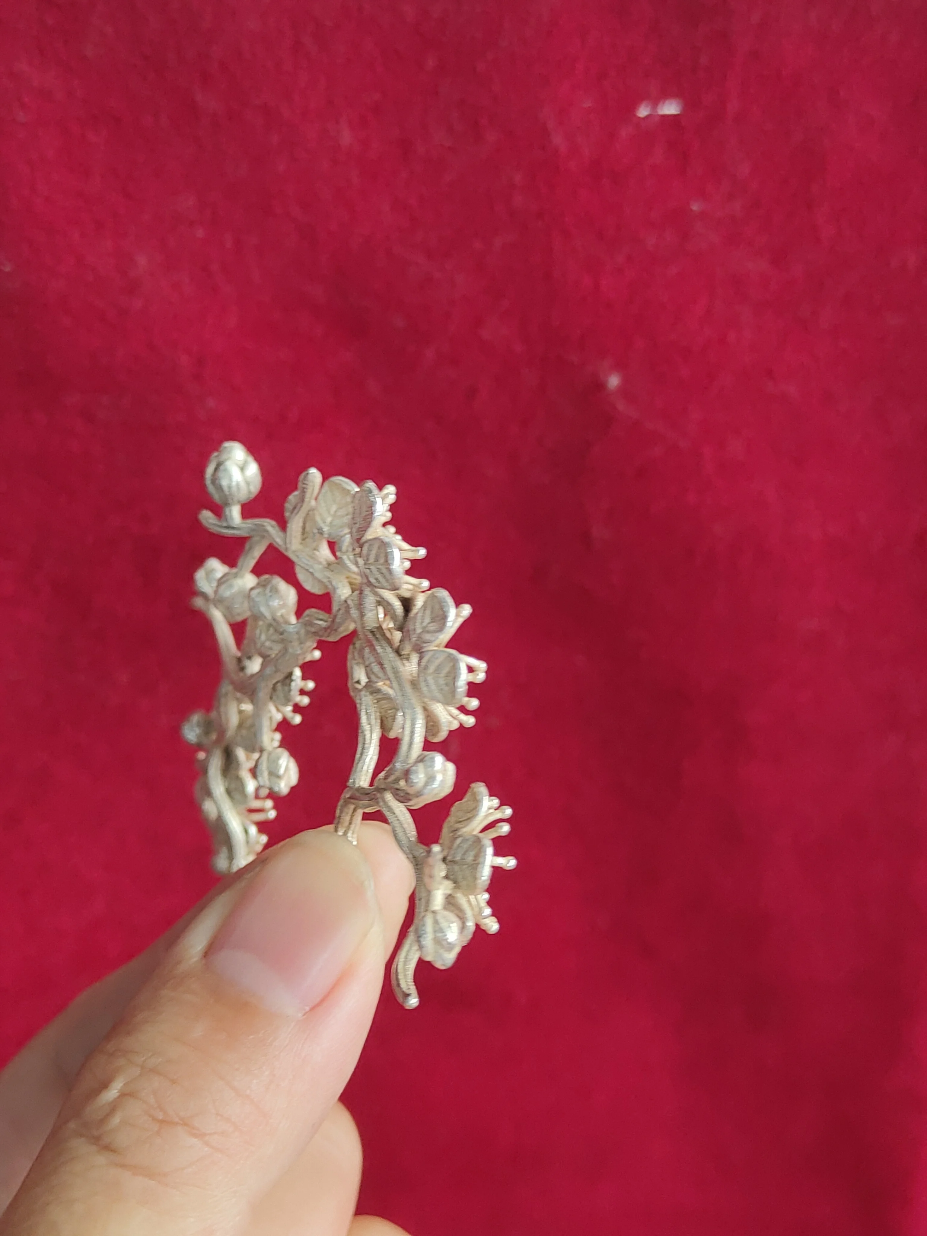 Новинка тибетские серебряные аксессуары для волос цветок сливы футон сделай сам