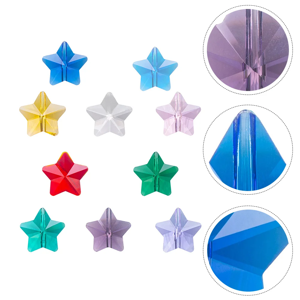 100Pas Loose Beads Pretty Adorable Star Shape Loose Beads Crystal Loose Beads Crystal Star Beads for Jewelry