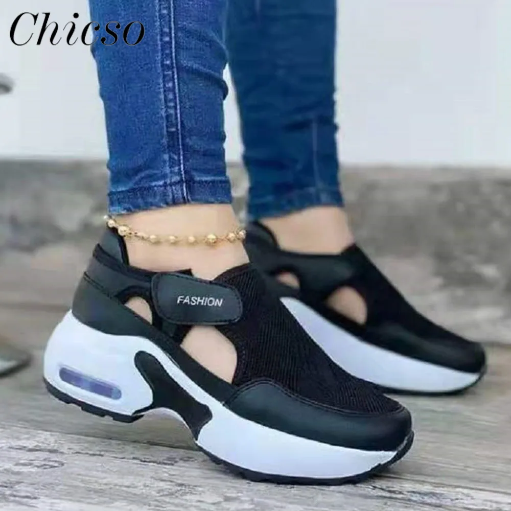 

2023 New Women's Sneakers Summer Ladies Pointed Toe Hook&Loop Breathable Casual Shoes 35-43 Large-Sized Running Sport Shoes