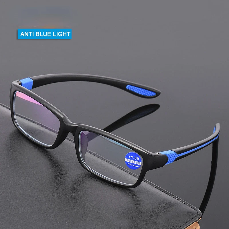 

Очки для чтения TR90 мужские ультралегкие, Модные оптические аксессуары для дальнозоркости, с блокировкой синего света, + 1,0 + 1,5 + 2,0