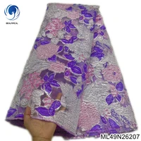 african net lace fabric 2022 satin nigerian brocade gild jacquard lace fabric for sewing party wedding women cloth ml49n262