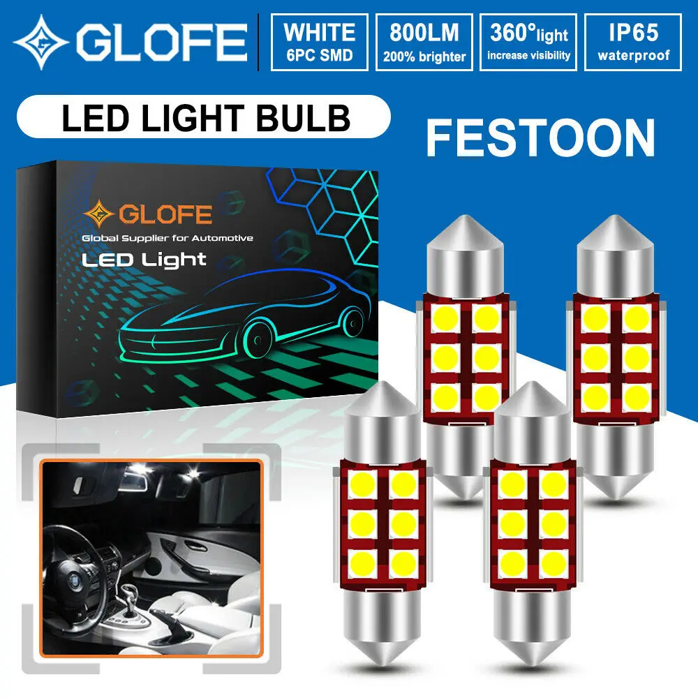 

Canbus Festoon 31Mm Led De3175 3022 6Smd Car Dome Map Interior Light Bulb White