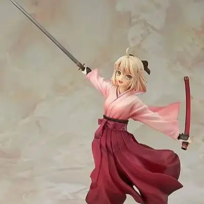 Фото Новая коллекционная фигурка GSC Fate Okita Souji 24 см в кимоно с декоративным клинком, подарок для фанатов аниме, украшение для рабочего стола №4